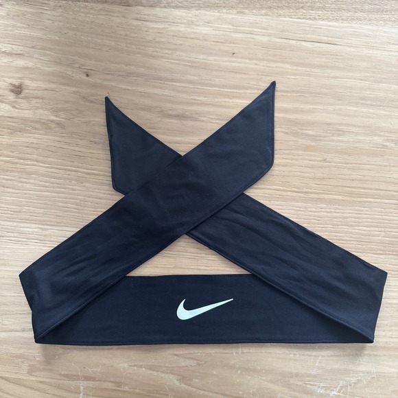 Nike Accessories - Black Nike Head Tie with Embroidered White Nike Swish One Size